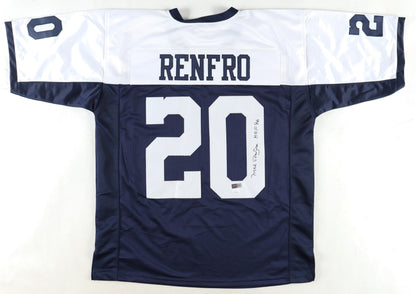 Mel Renfro Signed Thanksgiving Day Custom Autographed Football Jersey (PIA/JSA)