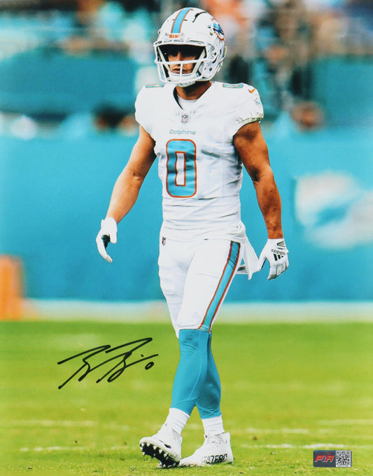 Braxton Berrios Signed 11x14 Dolphins Autographed Photograph PIA