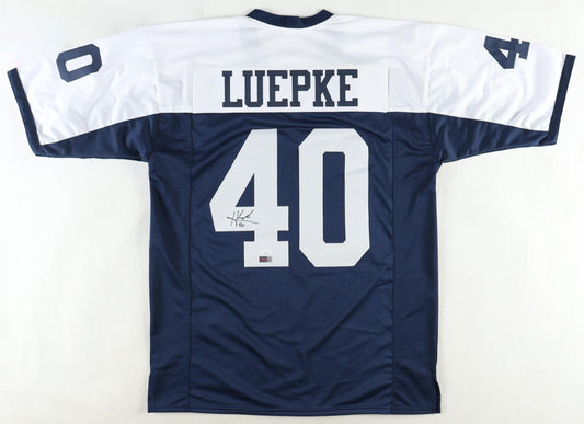 Hunter Luepke Signed Dallas Custom Autographed Football Jersey (PIA/JSA)