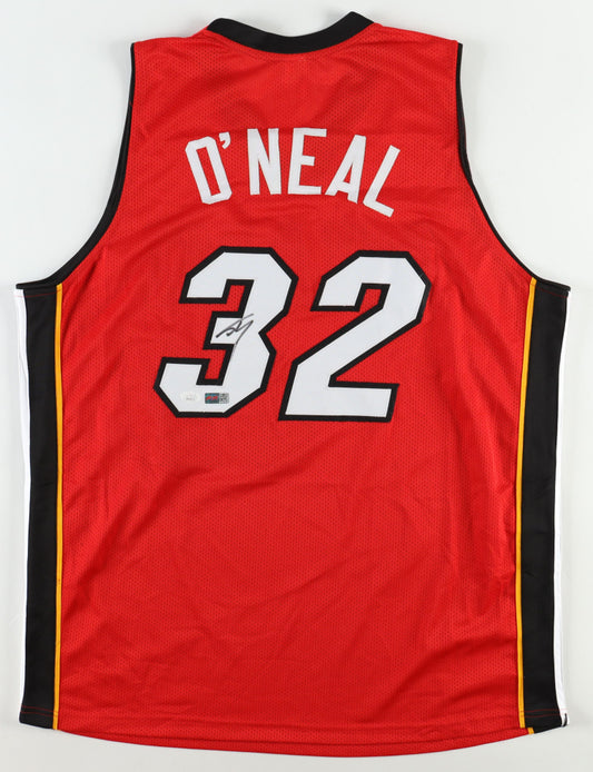 Shaquille O'Neal Signed Jersey Custom Autographed Heat Jersey (PIA/JSA) Red