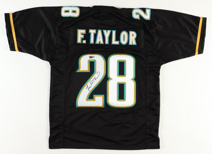 Fred Taylor Signed Jacksonville Custom Autographed Black Football Jersey PIA JSA