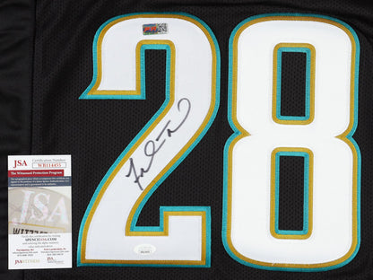 Fred Taylor Signed Jacksonville Custom Autographed Black Football Jersey PIA JSA