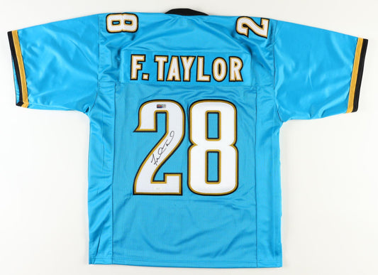 Fred Taylor Signed Jacksonville Custom Autographed Teal Football Jersey PIA JSA