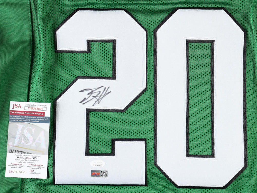 Breece Hall New York Autographed Green Football Jersey