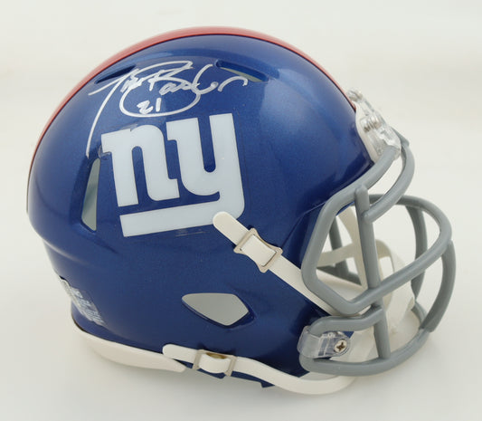 Tiki Barber Signed New York  Speed Mini Football Helmet (PIA)