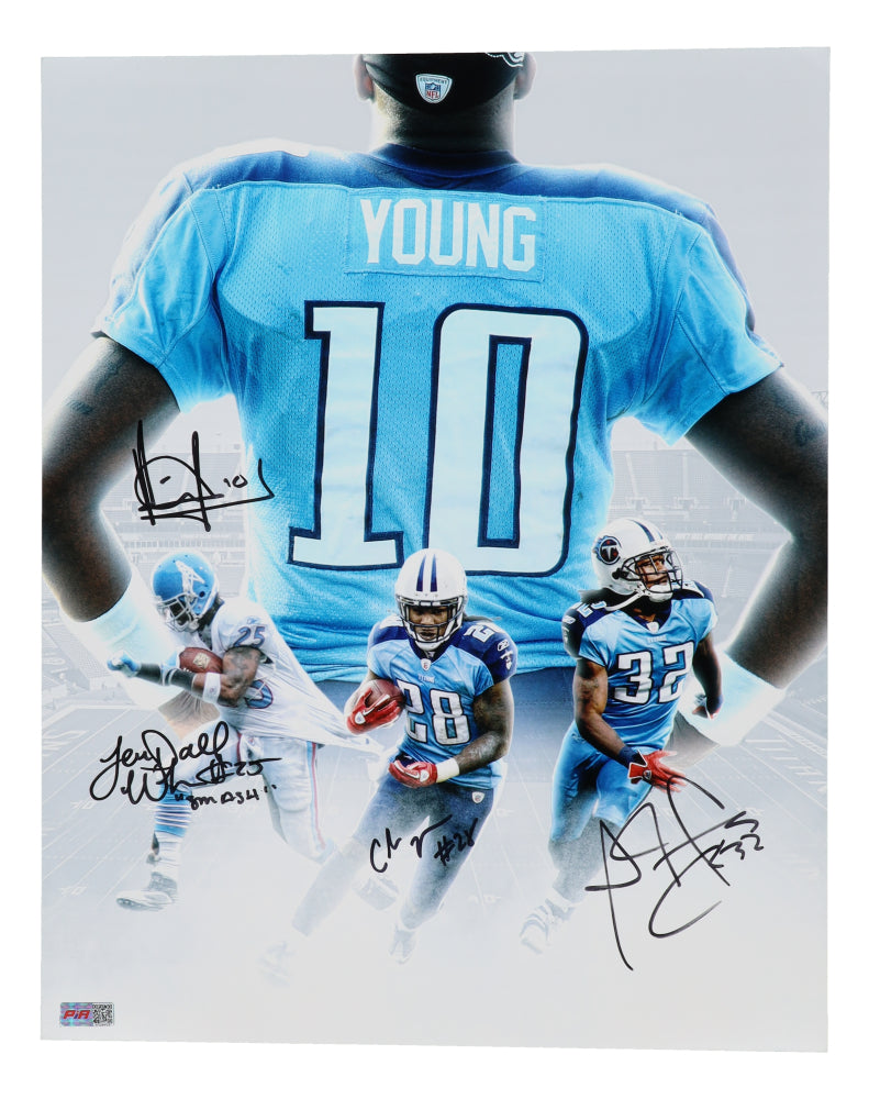 Vince Young, Adam Jones, Chris Johnson, & LenDale White Tennessee Autographed Photo 16x20 (PIA)