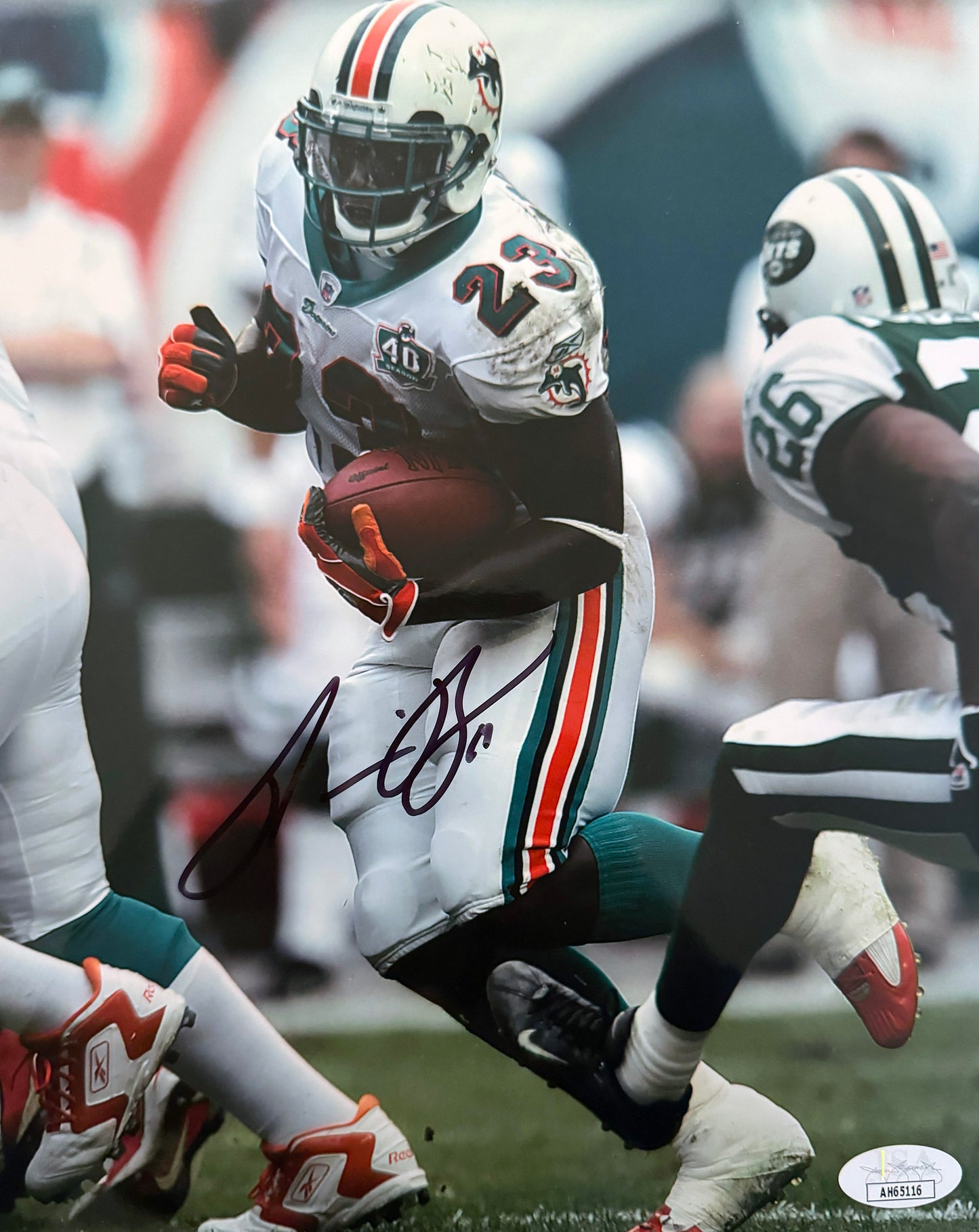 Ronnie Brown Miami Autographed Photo 8x10 JSA