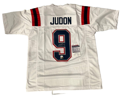 Matthew Judon Signed New England White Custom Autographed Football Jersey (JSA & PIA)