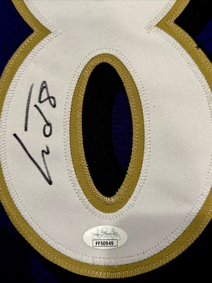 Lamar Jackson Custom Baltimore Purple Autographed Football Jersey (JSA)