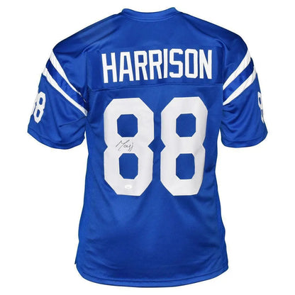 Marvin Harrison Signed Indianapolis Blue Football Jersey (JSA)