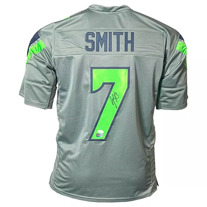 Gino Smith Signed Seattle Grey Custom Football Jersey (PIA)