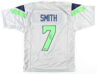 Geno Smith Autographed Seattle Custom Football Gray Jersey (PIA)