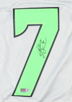 Geno Smith Autographed Seattle Custom Football Gray Jersey (PIA)