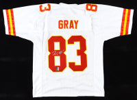 Noah Gray Autographed Kansas City Custom Football White Jersey (PIA)