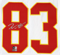 Noah Gray Autographed Kansas City Custom Football White Jersey (PIA)