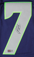 Geno Smith Autographed Seattle Custom Football Blue Jersey (PIA)