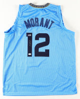 Ja Morant Light Blue Custom Memphis Autographed Basketball Jersey (PIA/JSA)