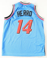 Tyler Herro Autographed Custom Light Blue Miami Basketball Jersey PIA