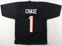 Ja'Marr Chase Signed Cincinnati Custom Football Jersey (PIA) Short Signature