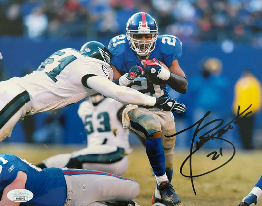 Tiki Barber New York Autographed Photo 8x10 JSA